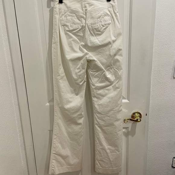 Bebe White size 0 High Waist Cotton Flare , Bootcut Sailor Pants Y2K - Picture 4 of 6